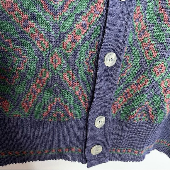 Giorgio di Firenze Vinatge  Sweater Multicolor Diamond Long Sleeve - Picture 3 of 7